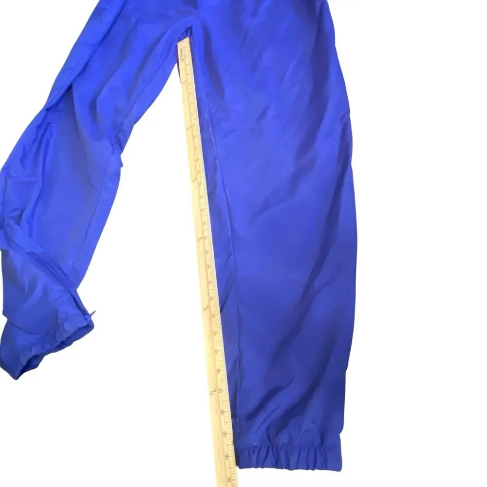 VTG Bill Blass Menswear Joggers Track Pants Lined Royal Blue Ankle Zippers Sz L
